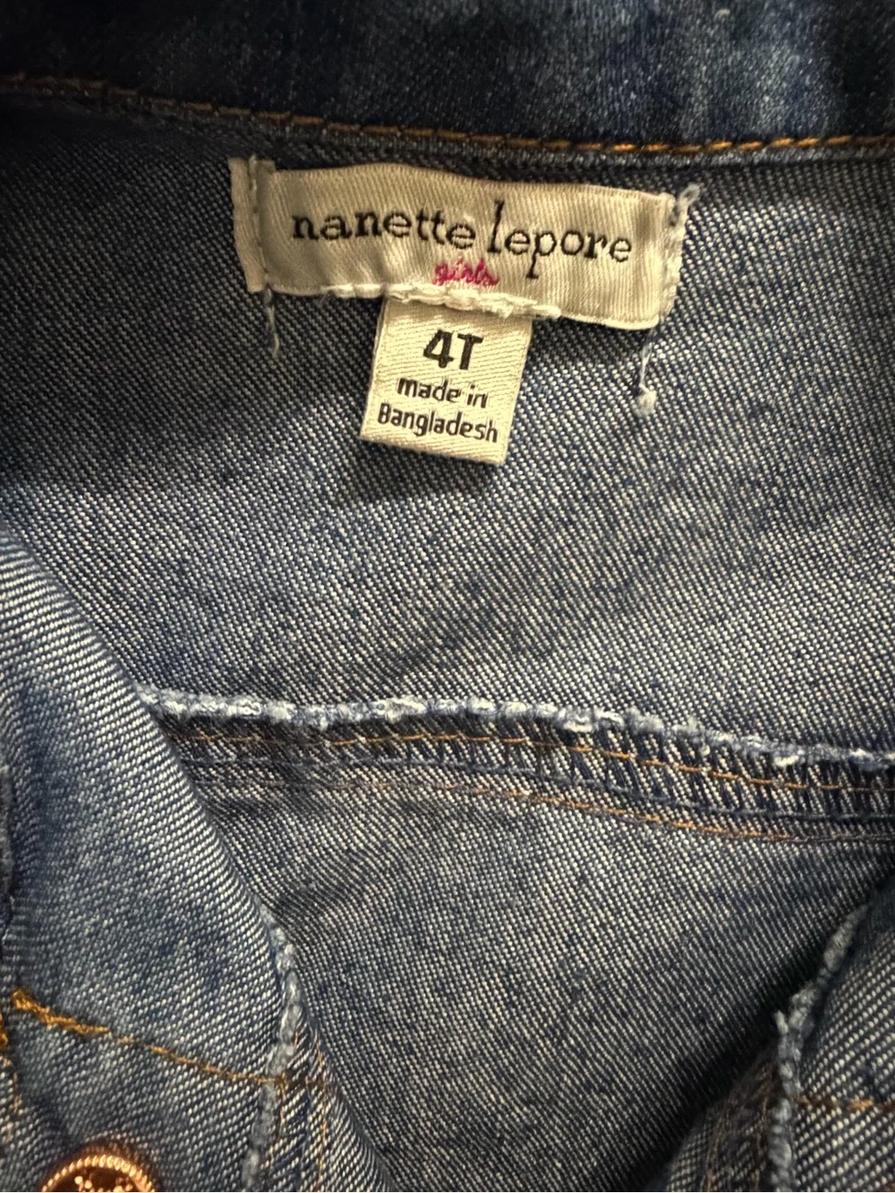 Old Navy Dark Blue Denim Jacket with Ruffle Shoulders